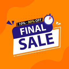 Obraz premium Final sale promotion banner design. Discount abstract advertising poster layout.