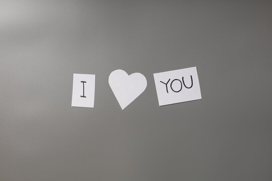 The inscription "I love you" on a gray background