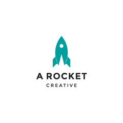 initials a rocket logo vector icon illustration