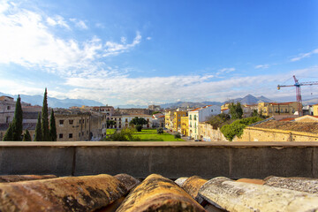 Beautiful view of the Magione park with its football field in Palermo