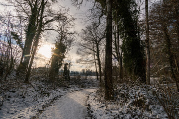 Hike through the snowy ravine near Schmalegg