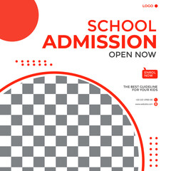 School admission web banner template design