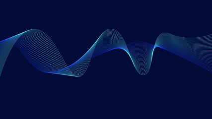 Wave line of flowing particles abstract vector background
