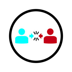 Conflict Resolution vector icon symbol isolated