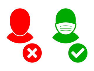 Face Masks Required or Wear a Mask Sign. Vector Image.