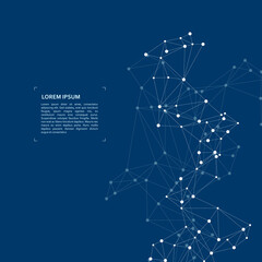 Node molecule structure. Geometric modern technology concept. Science vector background. Business network concept illustration
