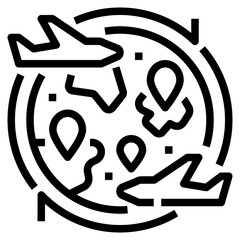 Travel insurance icon for web element , webpage, application, card, printing, social media, posts etc.