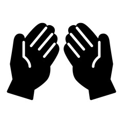 Obraz premium Dua Vector Glyph Icon Design, Arab culture and traditions Symbol on white background, Islamic and Muslim practices Sign, Raising the Hands For Prayer Concept,