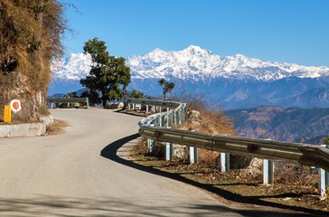 Mussoorie road and Indian himalaya