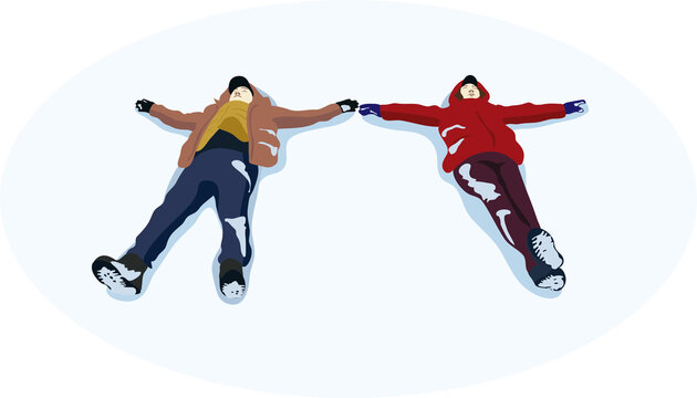 [Vector] a couple lying in the snow