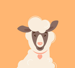 Cartoon sheep character vector illustration