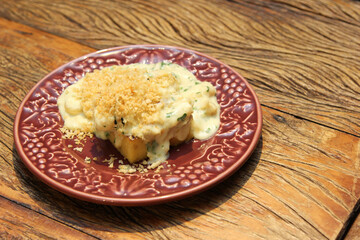 Baccalà Mantecato - Traditional Italian dish of cod with Venetian polenta.