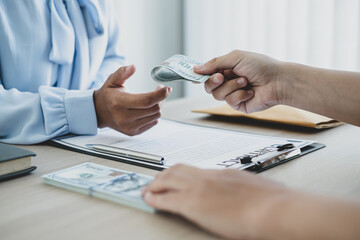 The owner's business offers and gives money to his partners for bribery and corruption. The concept of bribery and corruption