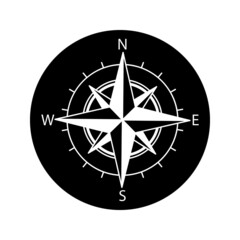 Compass Icon In Trendy Style Isolated Background. color editable on white background