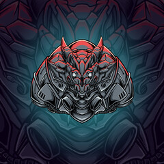 Dragon mecha illustration. Dragon robot vector 