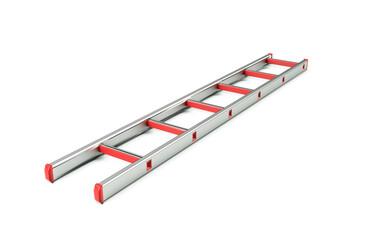 Ladder folded isolated on white background. 3d rendering