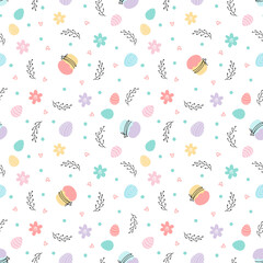 Easter seamless easter cake, eggs, willow, flowers