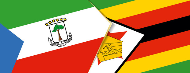 Equatorial Guinea and Zimbabwe flags, two vector flags.