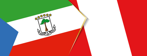 Equatorial Guinea and Peru flags, two vector flags.