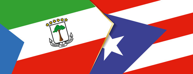 Equatorial Guinea and Puerto Rico flags, two vector flags.