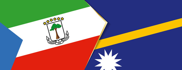 Equatorial Guinea and Nauru flags, two vector flags.