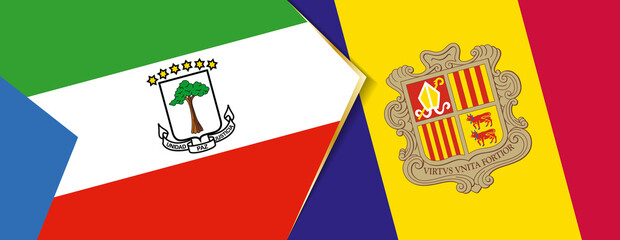 Equatorial Guinea and Andorra flags, two vector flags.