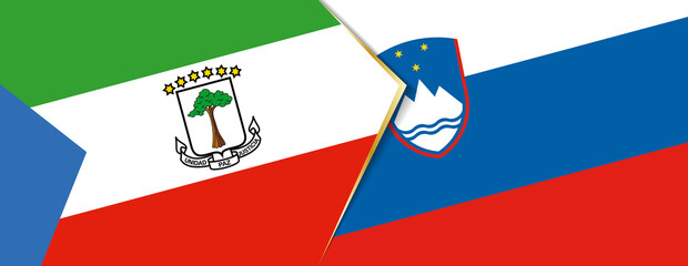 Equatorial Guinea and Slovenia flags, two vector flags.