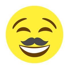 Face emoji icon isolated on white background. Trendy face emoji icon for sticker, wallpaper, greeting card, t shirt and poster. Useful web site, app, ui and logo. Face emoji vector illustration