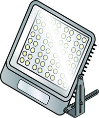 An adjustable light emitting diode (LED) floodlight.