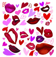 A valentine's day card with lots of kisses and hearts, Valentine's day, Valentine, kiss, heart, hearts, Anniversary, love, Happy valentine's day, Happy, xoxo, hugs and kisses, kisses