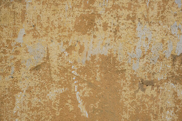 Rust coloured painted aged, grunge wall texture, background. Stock Photo.