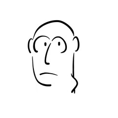 Sad man with a bump on his neck