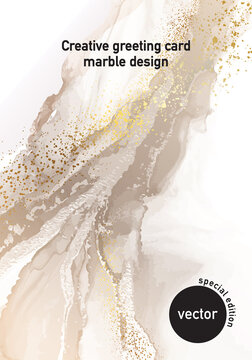 Minimalistic nuse champagne color painting, ivory liquid flow wedding design, original watercolor . Earth tone modern illustration, canvas texture