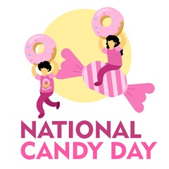 national sweet candy day cartoon doodle concept design vector illustration