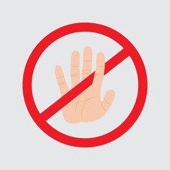 Don’t touch sign flat design on white background
