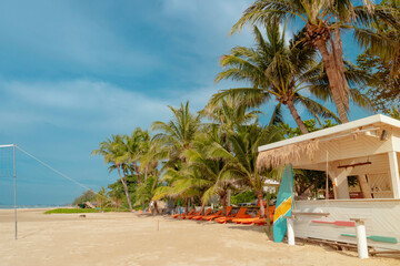 Obraz na płótnie Canvas Beaches and coconut trees, summer travel destinations
