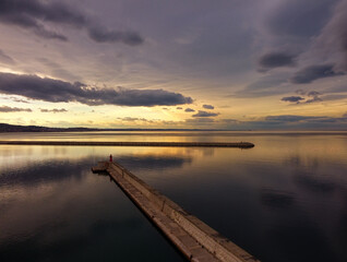 sunset on the sea in Italy 