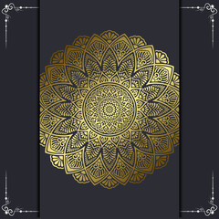 Mandala template with elegant, classic elements. Great for invitation, flyer, menu, brochure, background Premium Vector