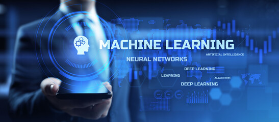 Machine learning AI artificial intelligence innovation automation technology concept.