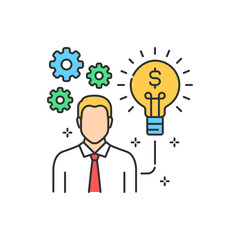 Founder color line icon. Crowdfunding. Sign for web page, app. UI UX GUI design element. Editable stroke