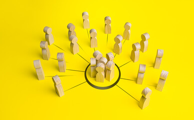 People gather in a group. Engaging the public and creating an organized community. Political...