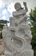 Fototapeta na wymiar Eighteen Arhats marble Sculpture