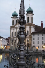 Luzern bridge on the river Reuss