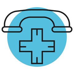 Doctor on call concept with telephone, vector