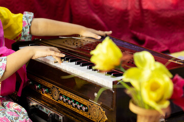 Harmonium - a hand made wooden musical instrument