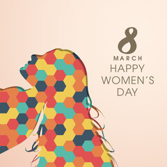 Illustration of International women's day,eighth of march.