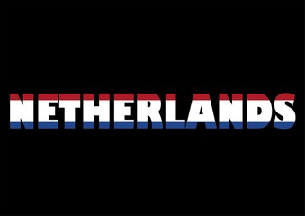 World Flag on letter Netherlands flat design style vector illustration