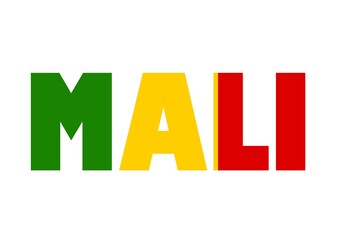 World Flag on letter Mali flat design style vector illustration