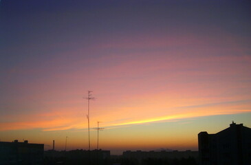 sunset over the city