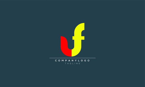 lf uf luf l and f Abstract initial monogram letter alphabet logo design